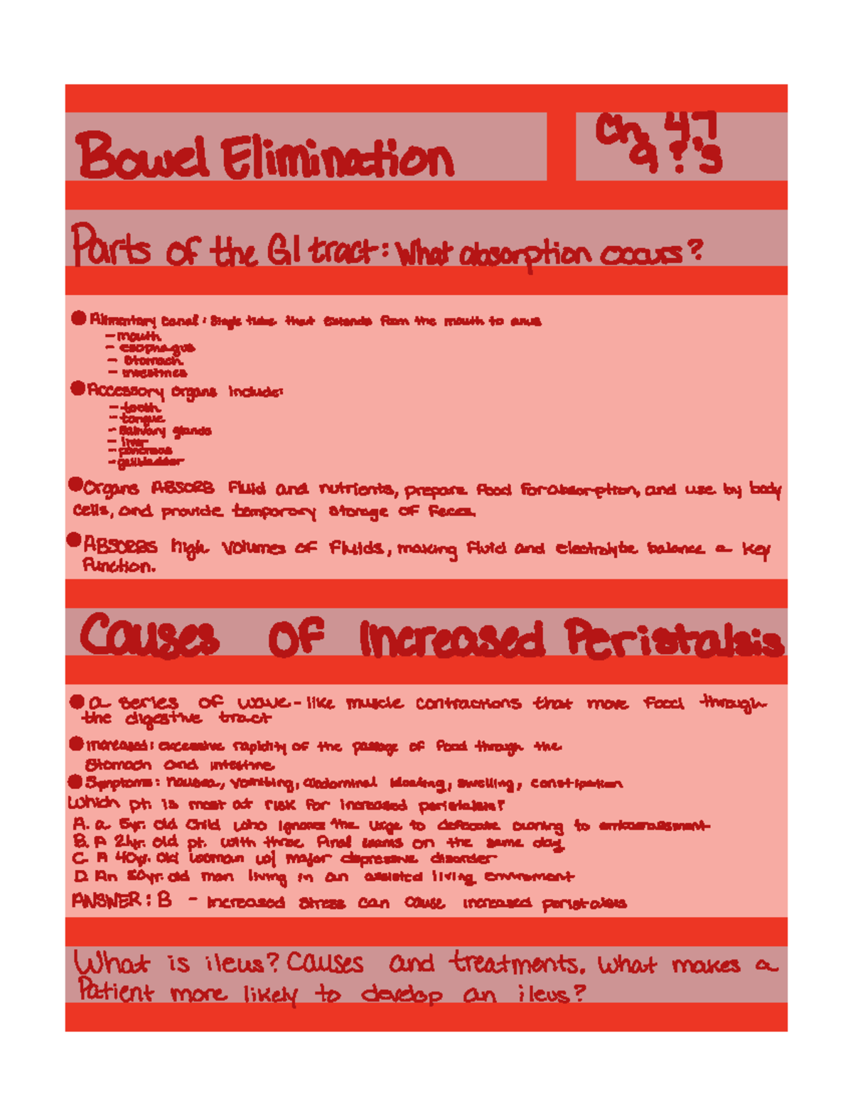 Bowel Elimination Chapter 47 Potter And Perry - Bowel Elimination Ch 47 ...