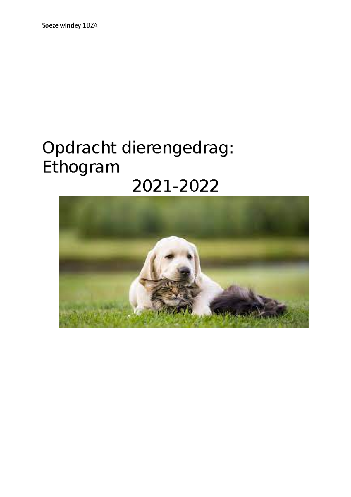 Opdracht dierengedrag, endogram van hond - Opdracht dierengedrag ...
