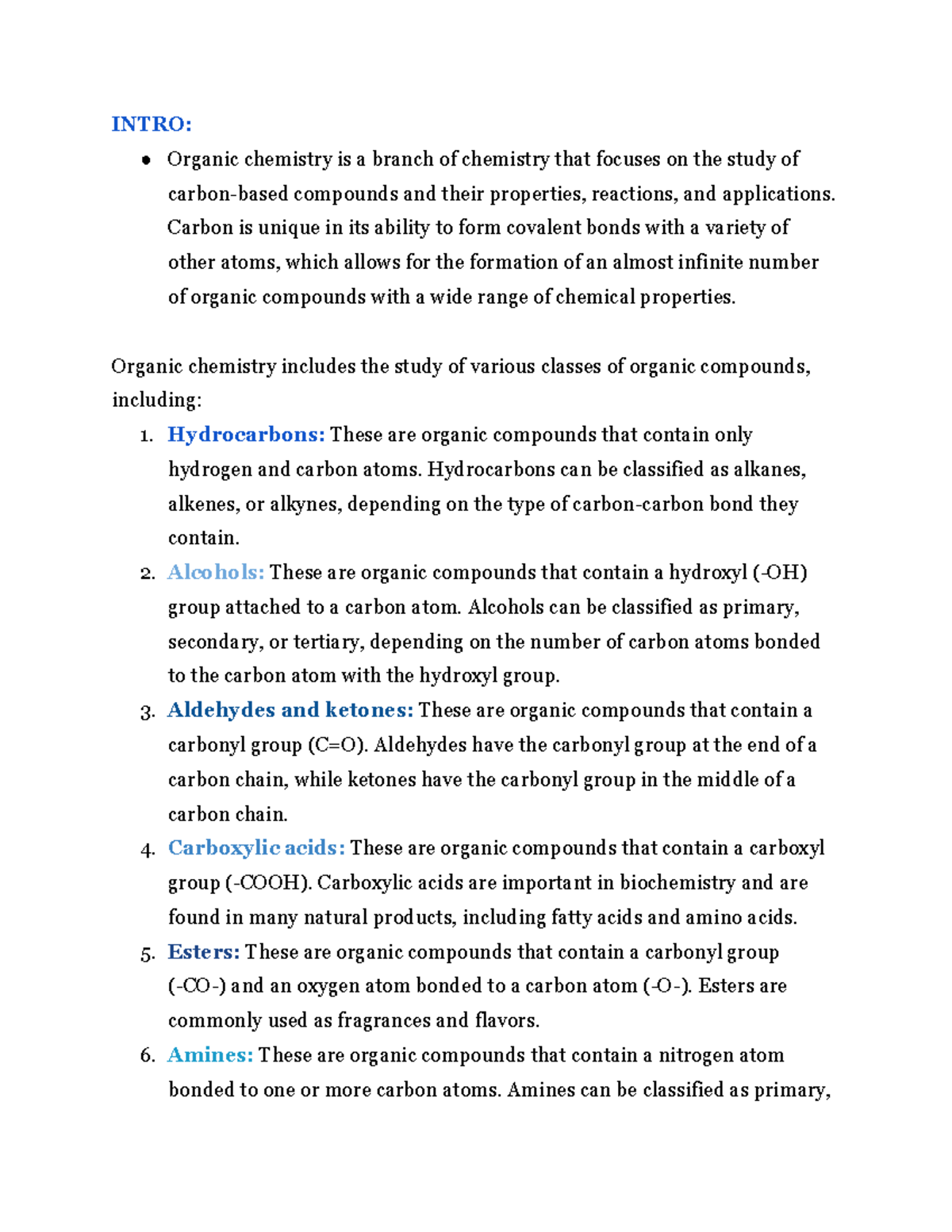 Organic Chemistry - Carbon is unique in its ability to form covalent ...