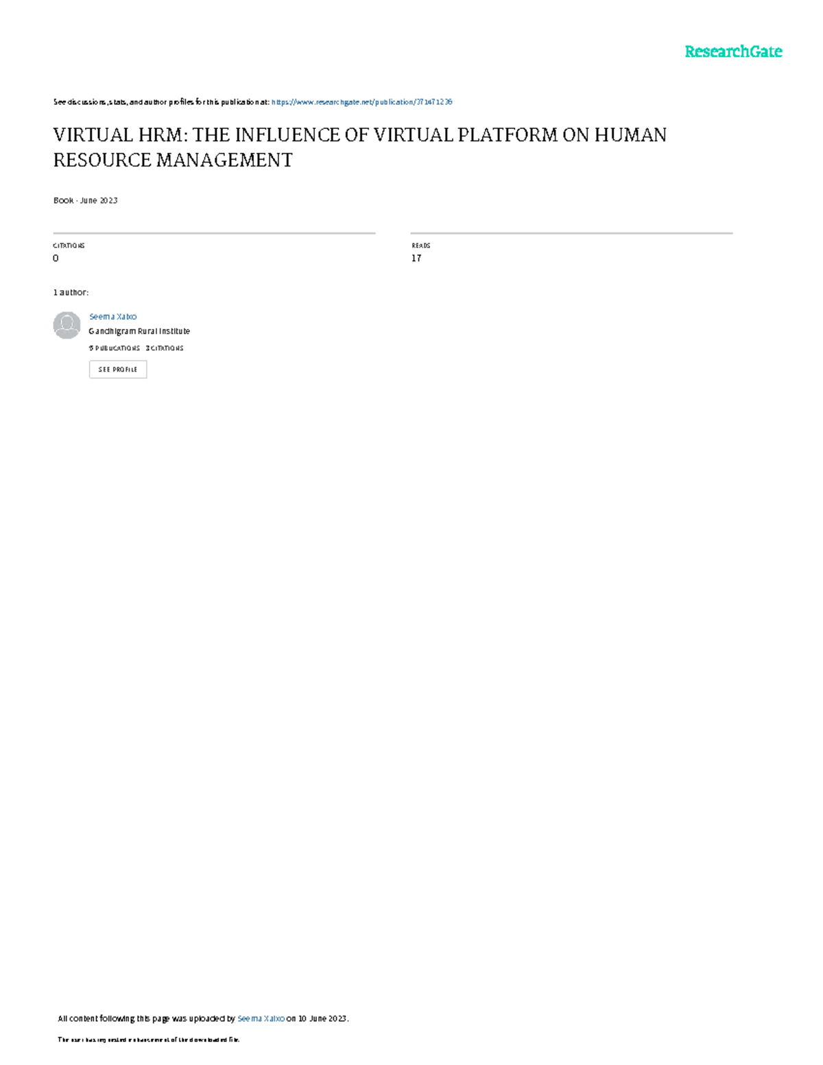 Virtual HRM THE Influence OF Virtual Platform ON Human Resource ...