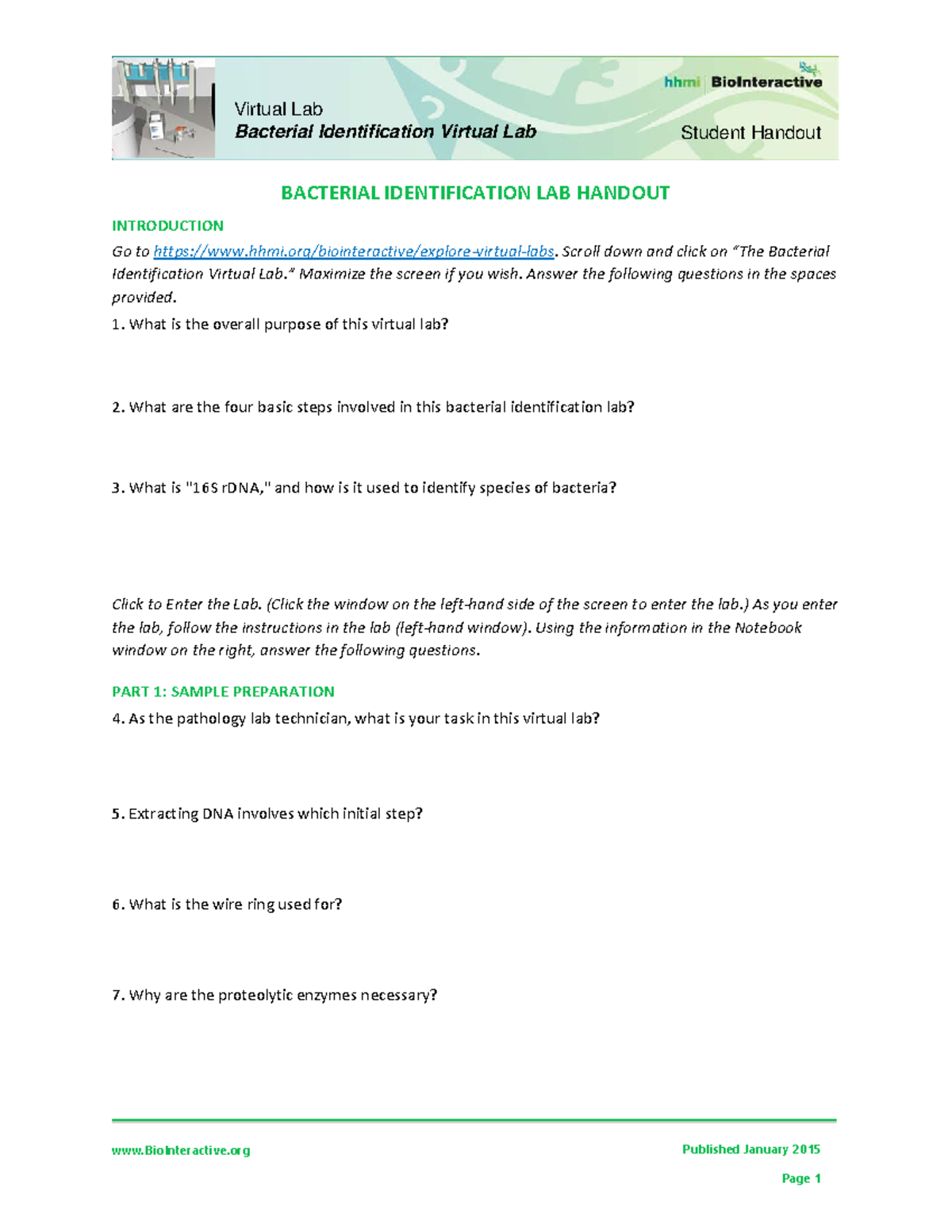LAB - lab hhmi - Virtual Lab Bacterial Identification Virtual Lab ...