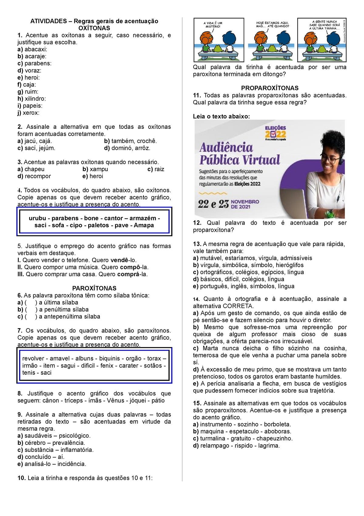 Plano de aula - 4º ano - Essas paroxítonas têm acento?