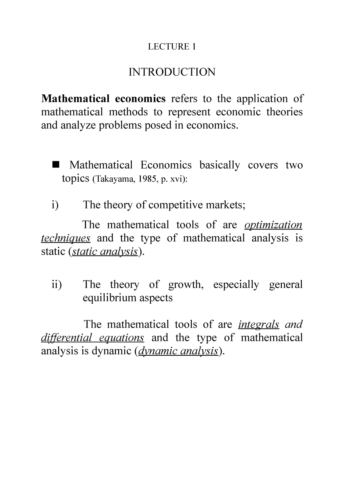 mathematical economics research papers