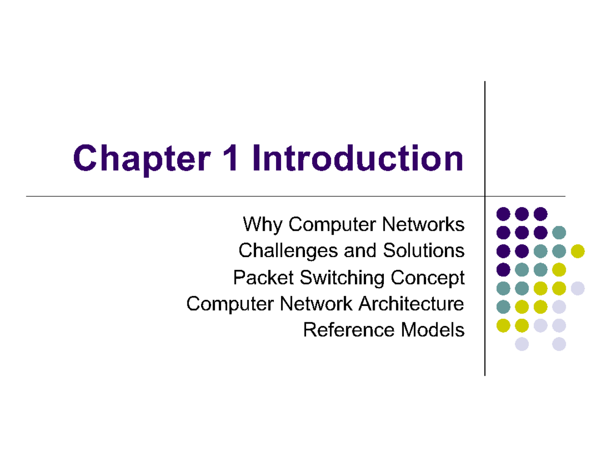 All Lectures - Chapter 1 Introduction Why Computer Networks Challenges ...