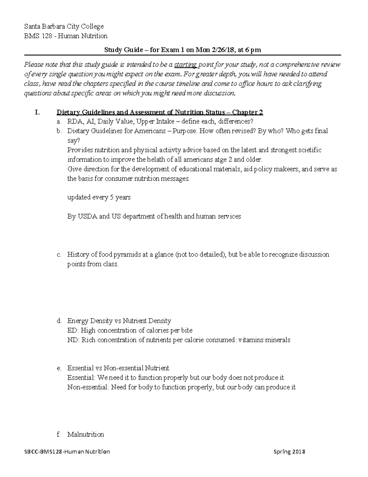 exam-1-study-guidenutri-santa-barbara-city-college-bms-128-human
