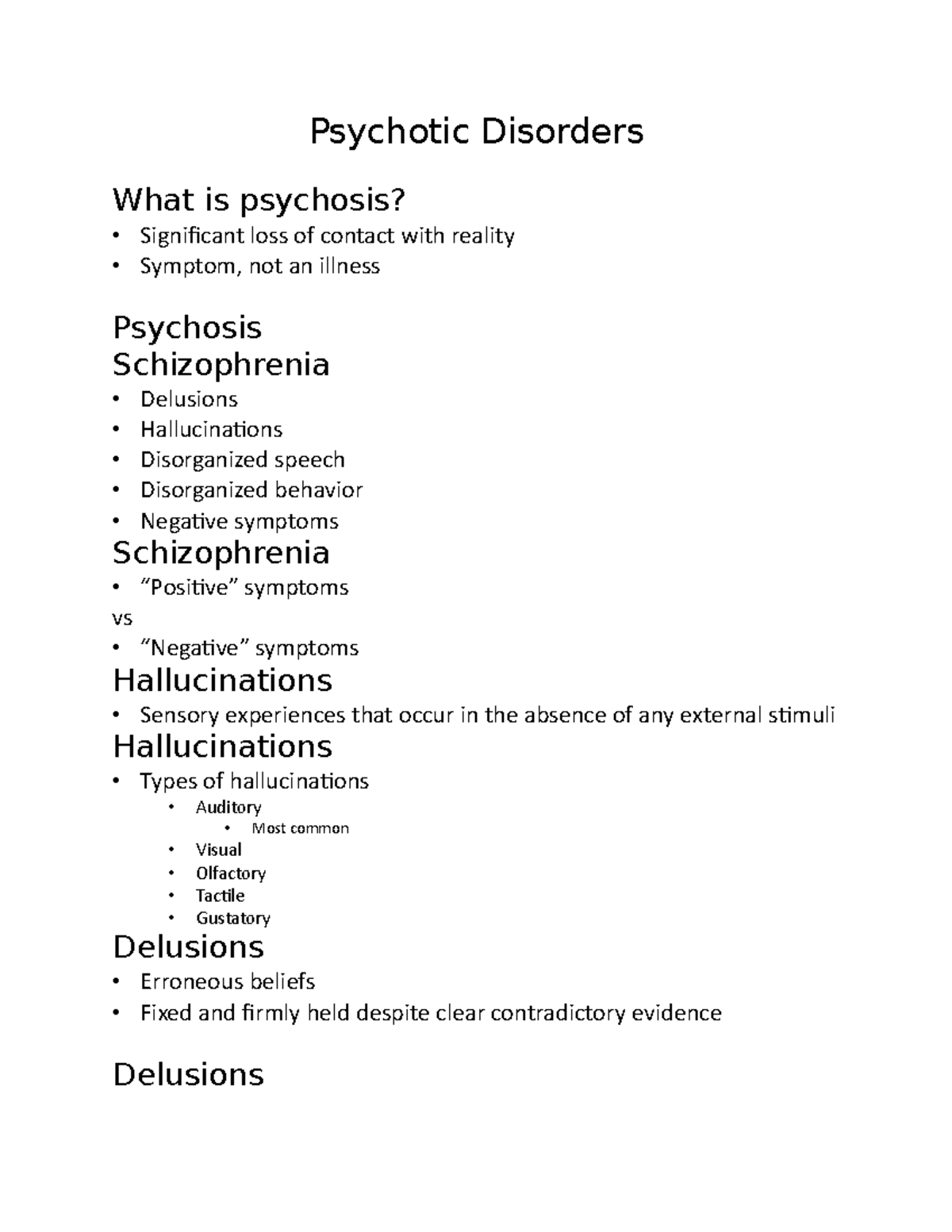 Psychotic Disorders - Psychotic Disorders What is psychosis ...