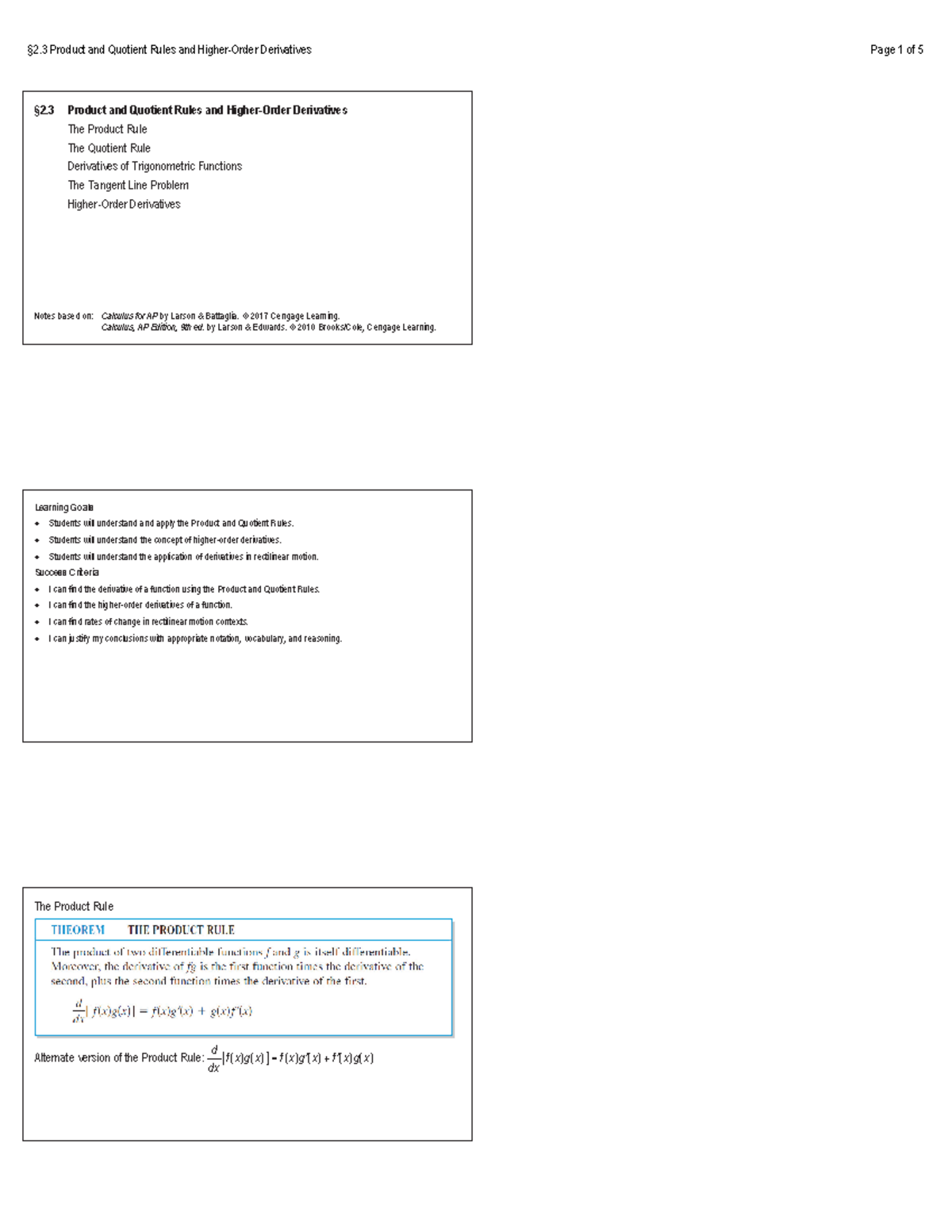 02.03 Notes - Notes based on: Calculus for AP by Larson & Battaglia ...