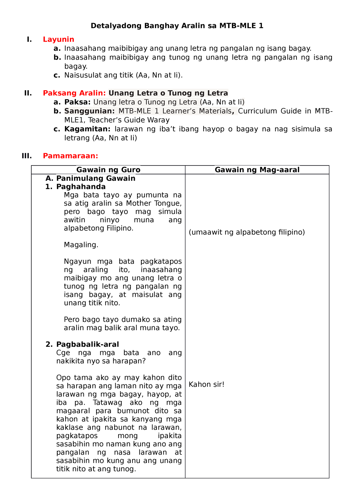 Masusing Banghay Aralin Sa Pagtuturo Ng Filipino Masusing Banghay Aralin I Layunin Sa 9050