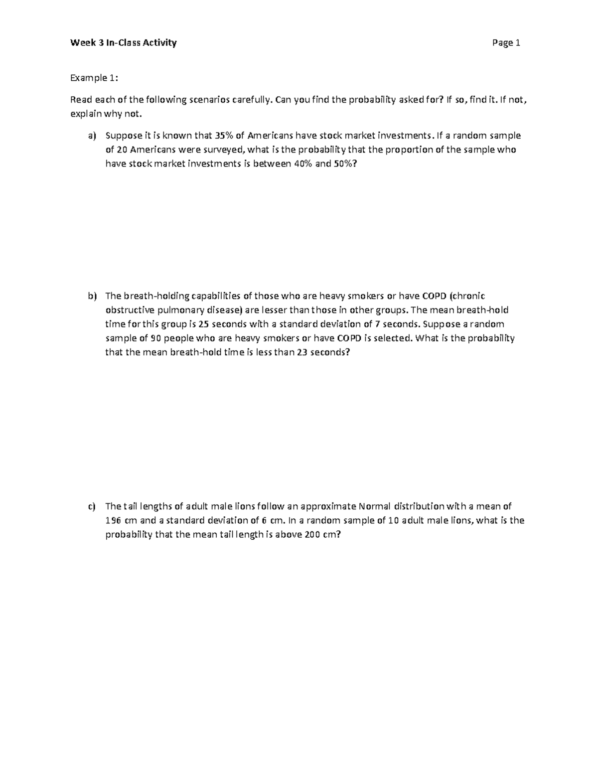 Module 3 Practice Problems - Week 3 In-Class Activity Page 1 Example 1 ...