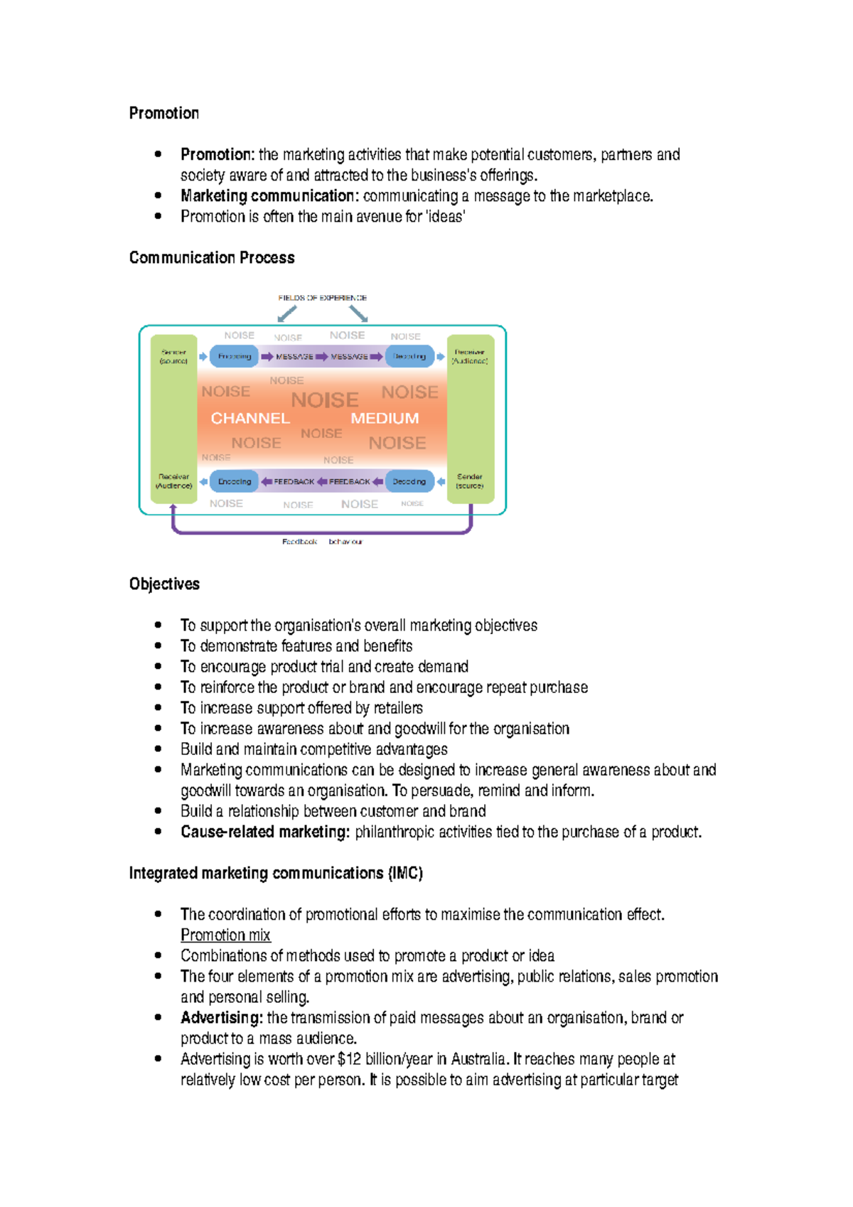 Summary Marketing lecture 10 - Promotion Promotion: the marketing ...