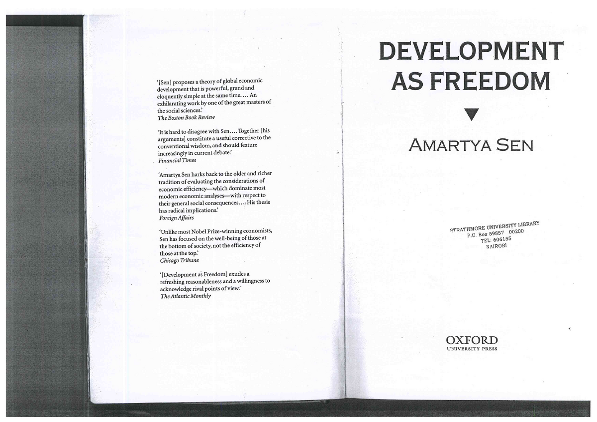 amartya sen development as freedom chapter 1 summary
