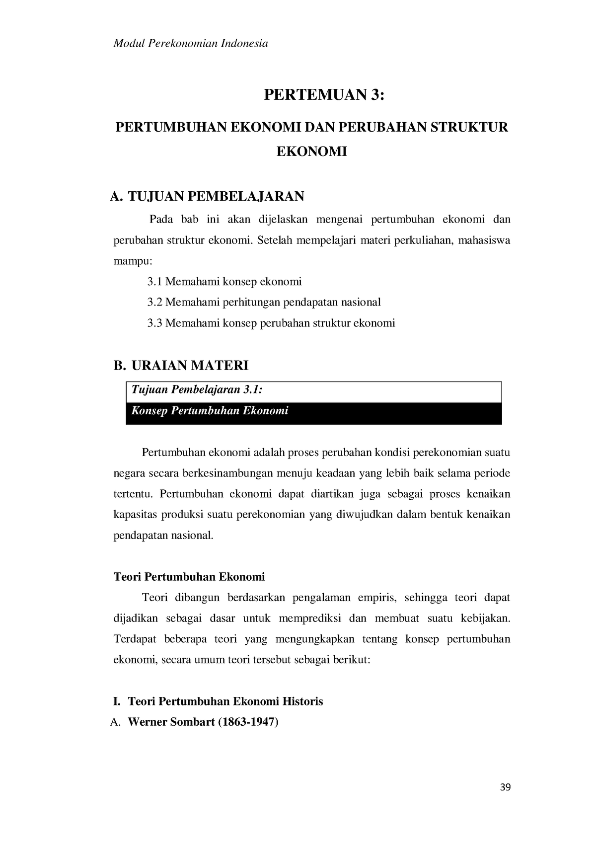 2. Pertemuan 3 Pertumbuhan Ekonomi DAN Perubahan Struktur - PERTEMUAN 3 ...