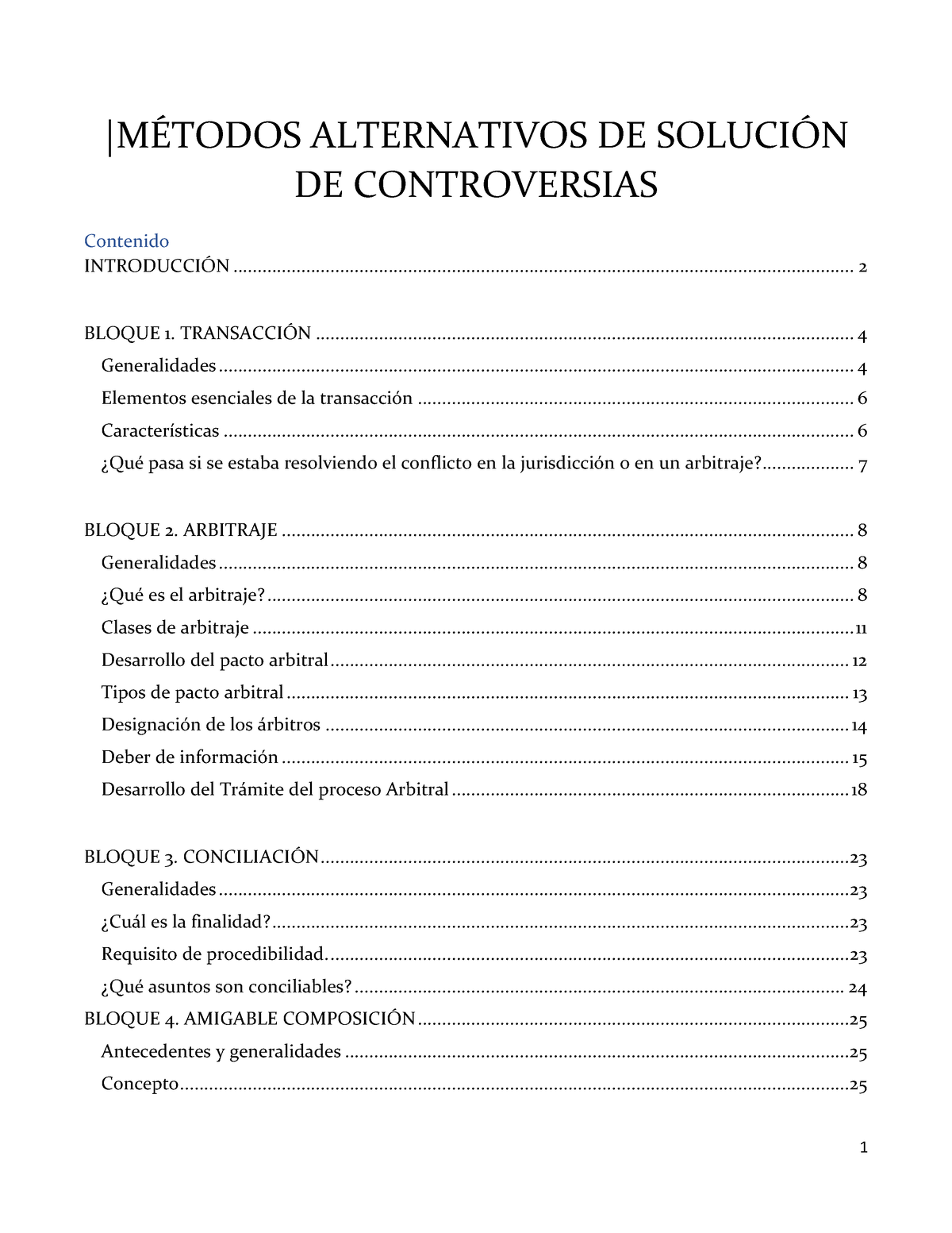 Apuntes Masc Mecanismos Alternativos De Solución De Controversias