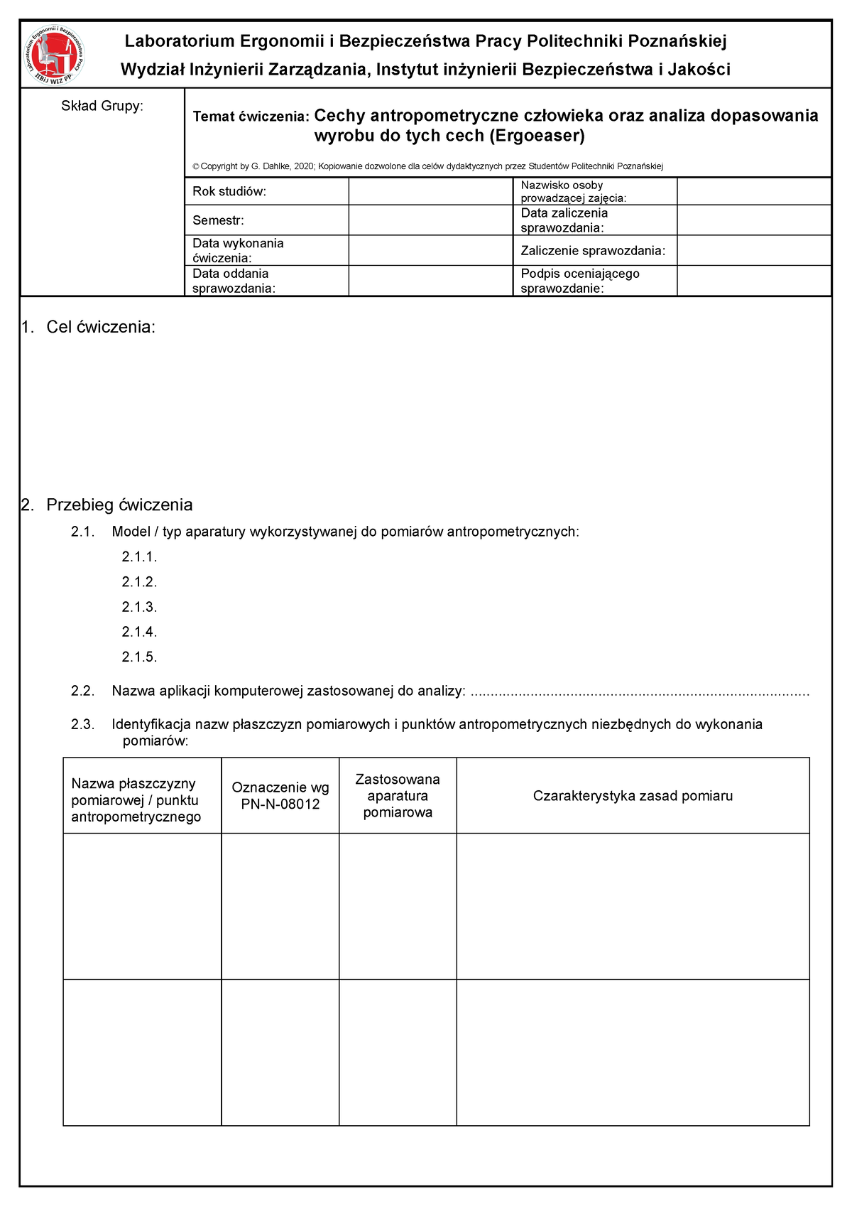 Sprawozdanie-02 133 Cechy-antropometryczne 2020 V1 - Laboratorium ...