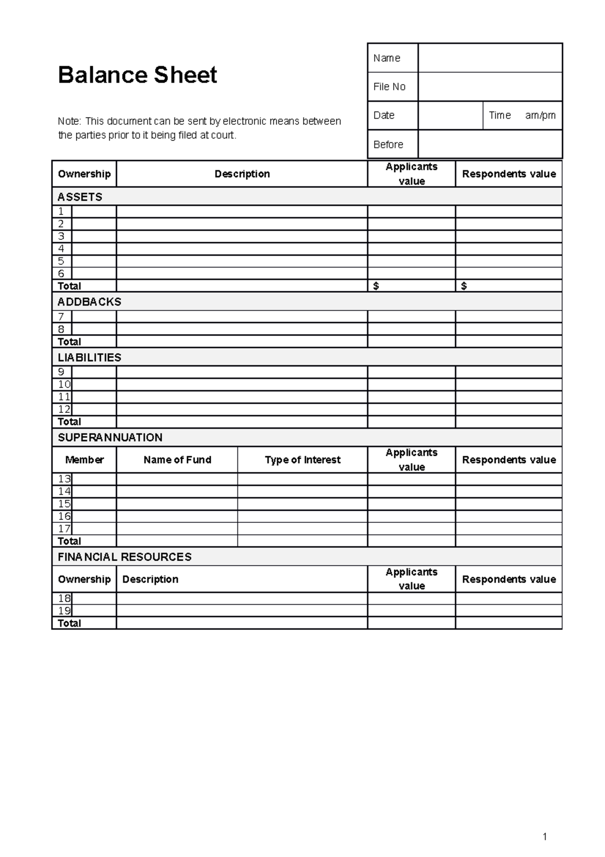 Balance sheet 0921V1 - Balance Sheet Note: This document can be sent by ...