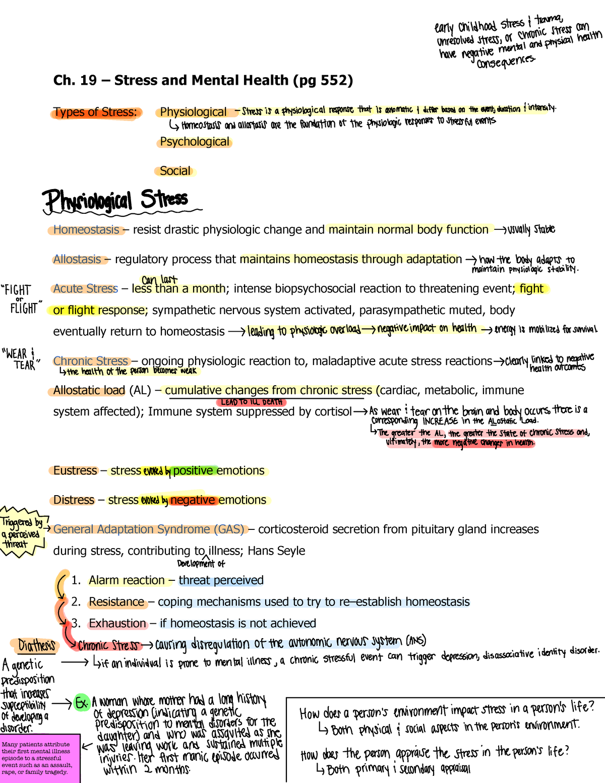 stress mental health assignment