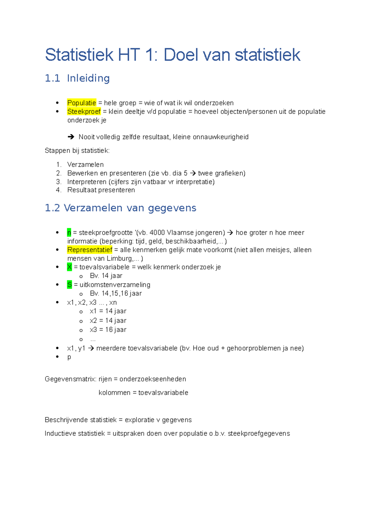 HT 1 Samenvatting Statistiek Criminologie - Statistiek HT 1: Doel Van ...