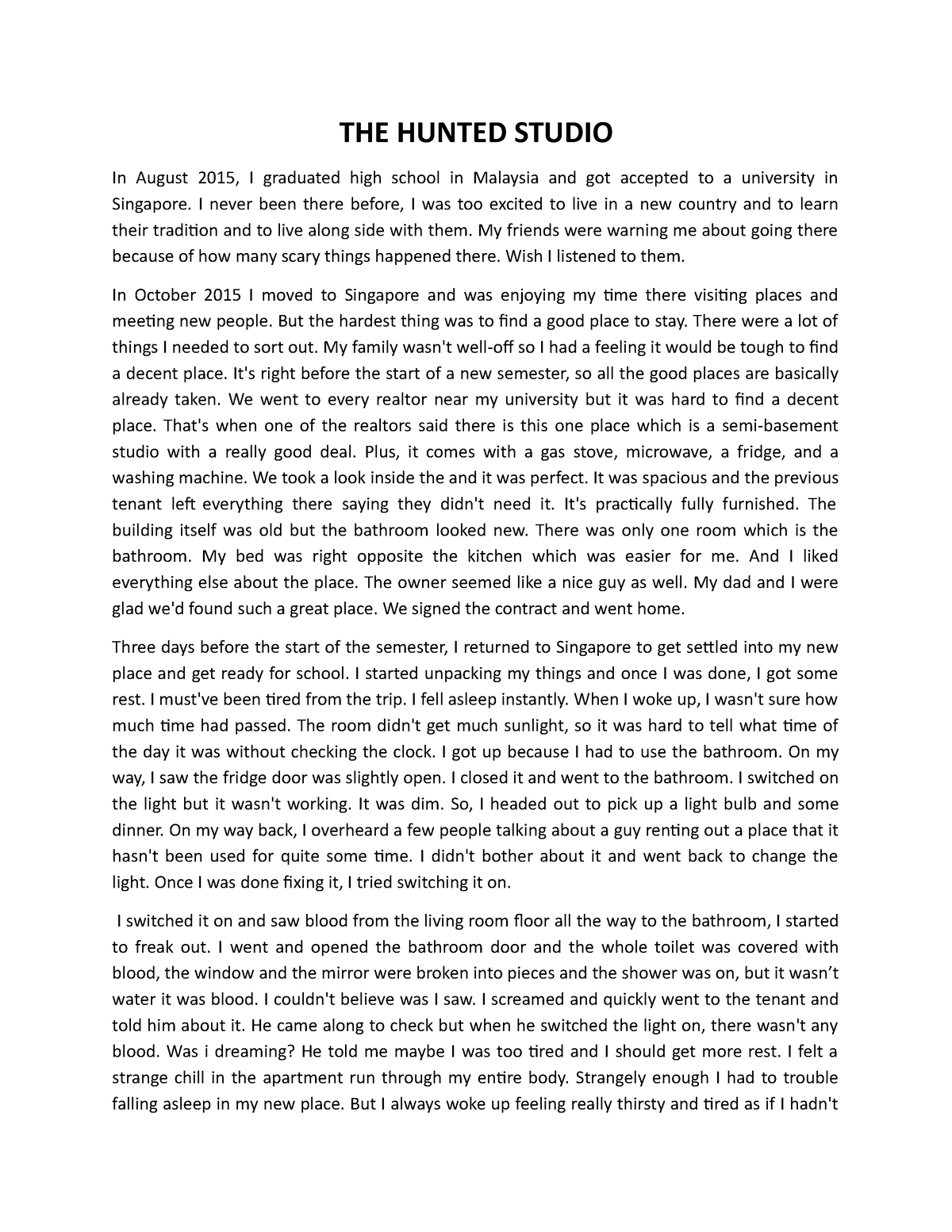 the haunted house essay introduction