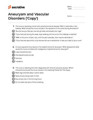 Socrative Cardiac Tests - Name Date Cardiac tests ('Copy') Score 1 ...