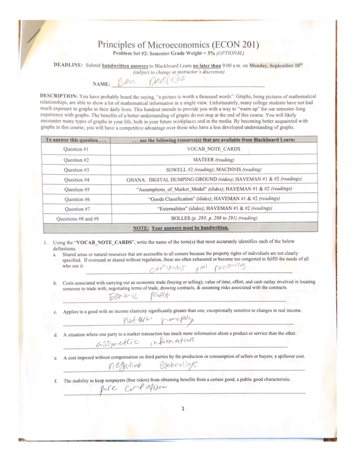 Principles Of Microeconomics (ECON 201).pdf Number Two - ECON 201 - Studocu