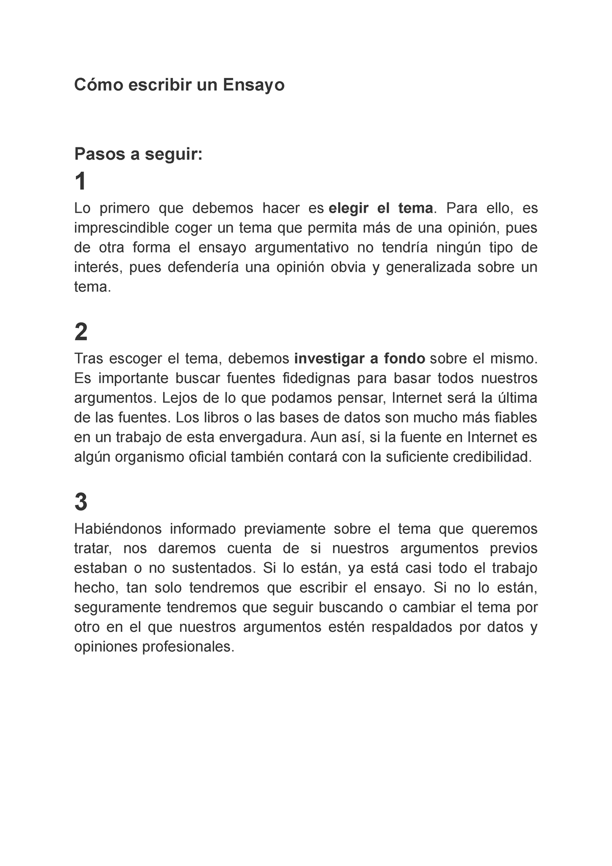 Cómo Escribir Un Ensayo - Cómo Escribir Un Ensayo Pasos A Seguir: 1 Lo ...