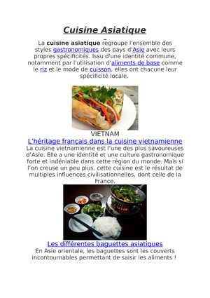 Les Français et la cuisine asiatique