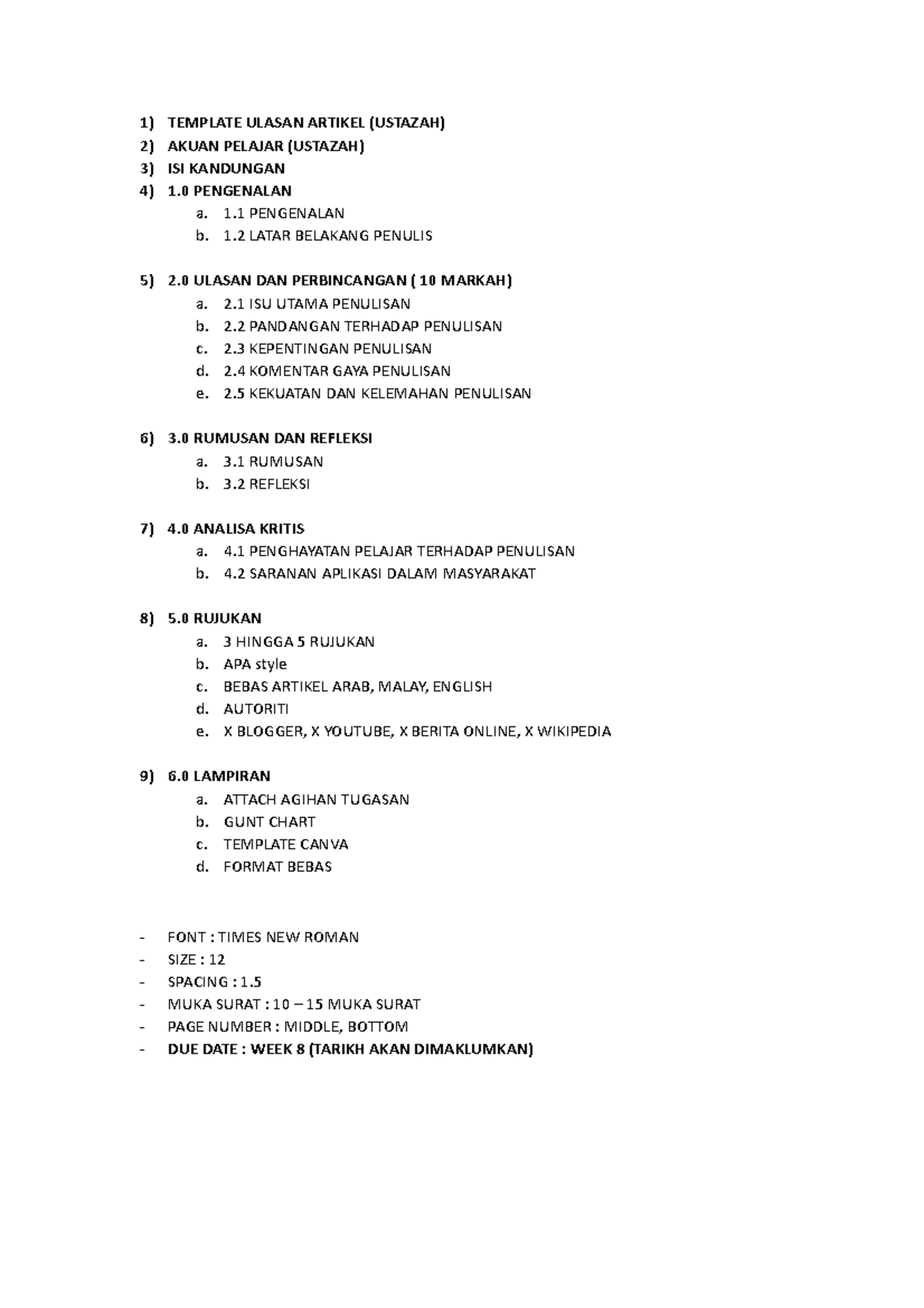 Format CTU - Summary Values and Civilization II - 1) TEMPLATE ULASAN ...