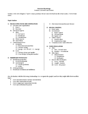 Section 4 Overview - Exercise Physiology Section 4 Performance and ...