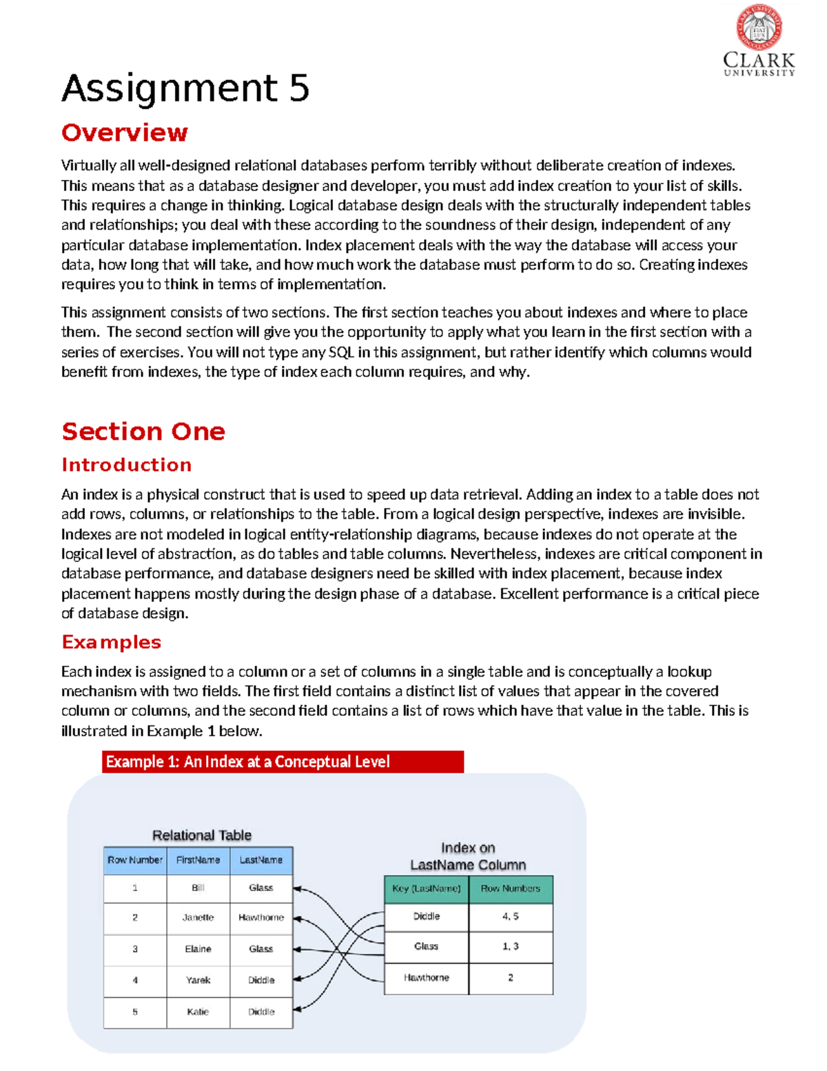 Assignment 5 - ‐ This means that as a database designer and developer ...