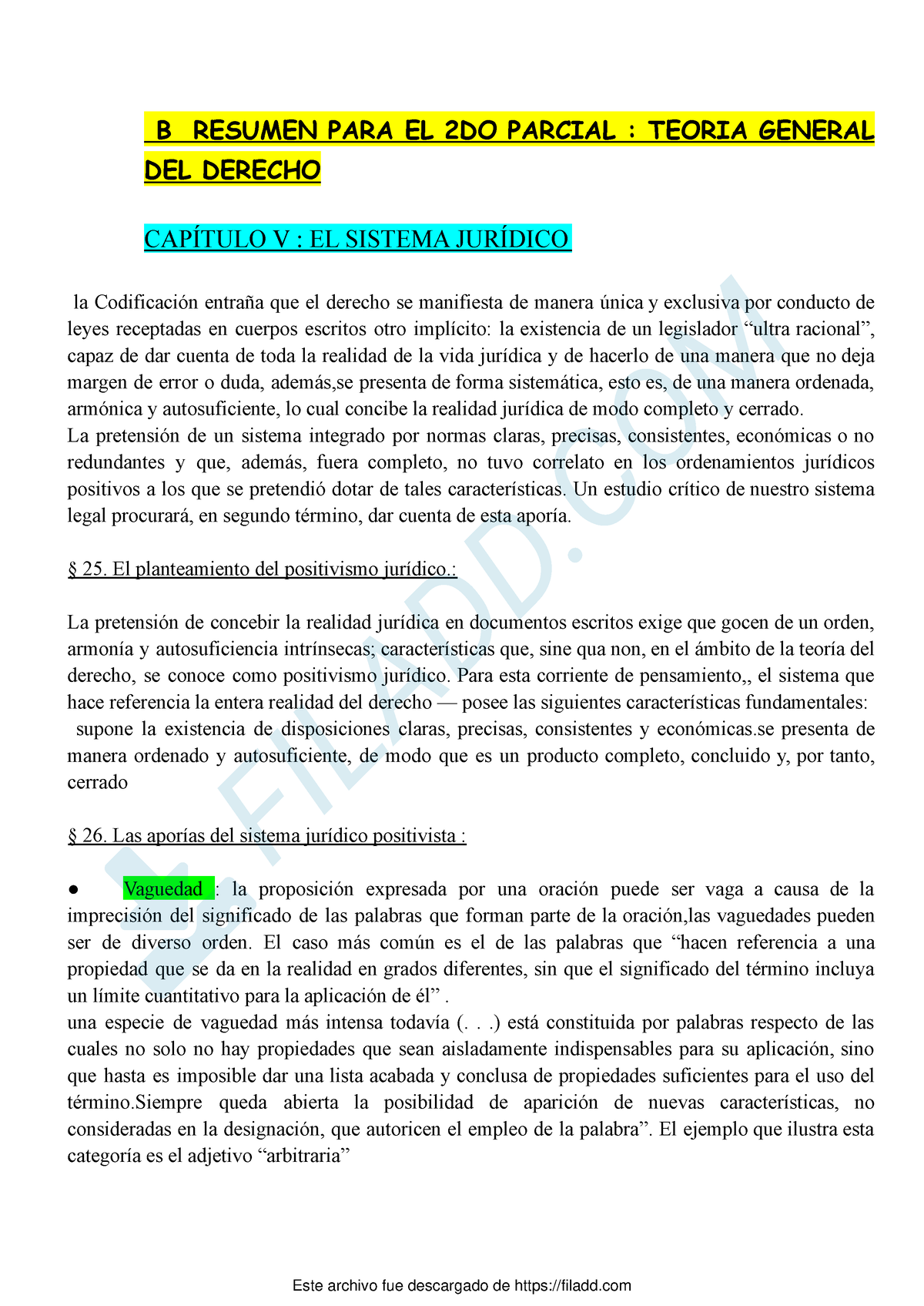 Resumen PARA EL 2DO Parcial Teoria General DEL Derecho - B RESUMEN PARA ...