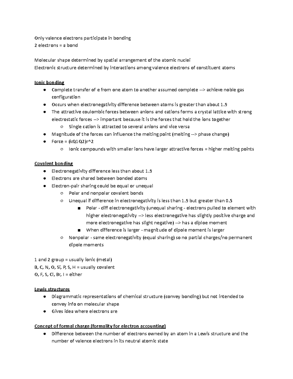 Chemistry Chapter 3.1 - ionic and covalent bonding - Only valence ...