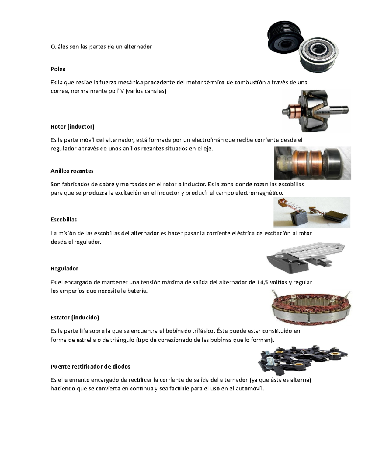 Cu Les Son Las Partes De Un Alternador Cu Les Son Las Partes De Un Alternador Polea Es La Que