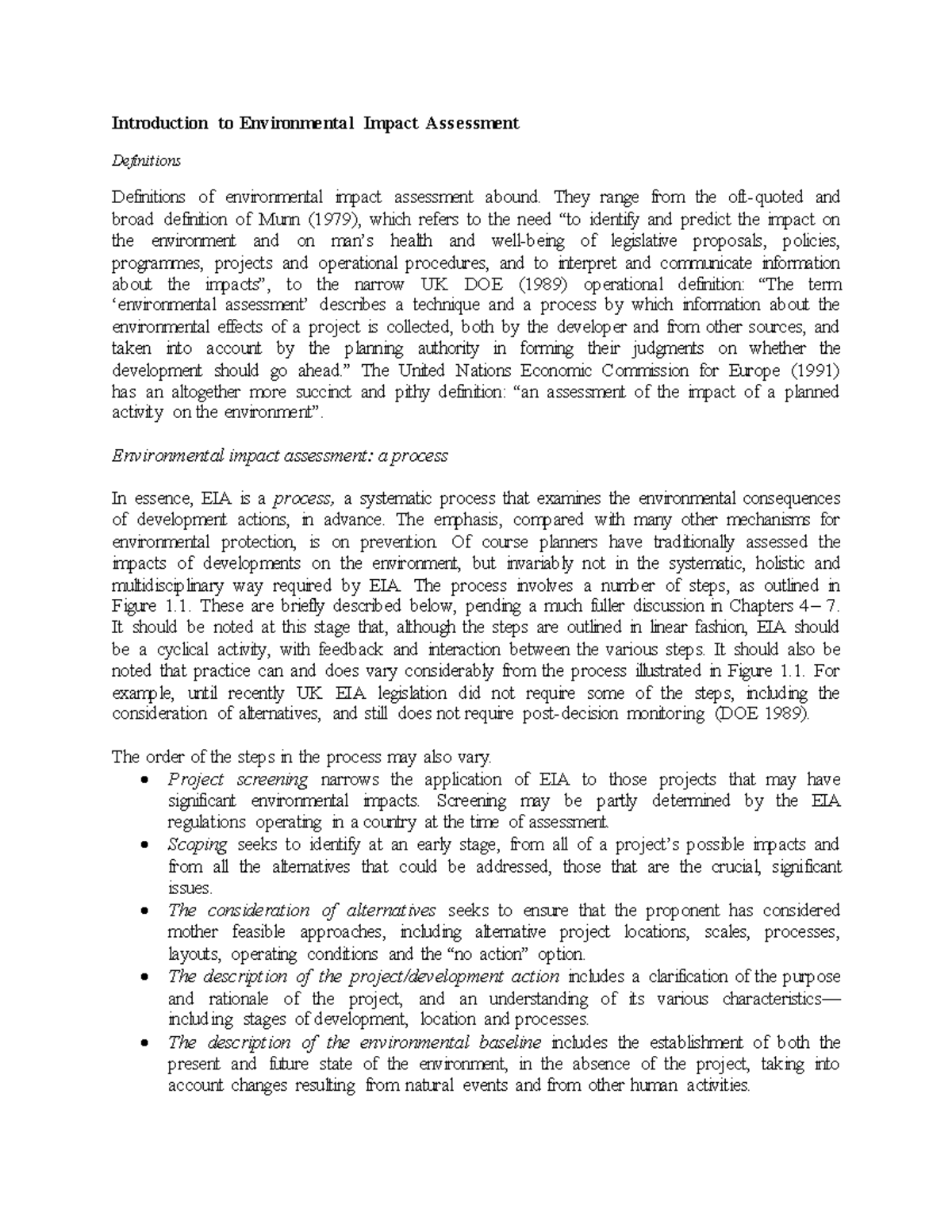 Introduction to Environmental Impact Assessment II - Introduction to ...