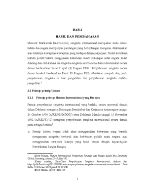 Penyelesaian Secara Damai Sengketa Internasional - HUKUM INTERNASIONAL ...