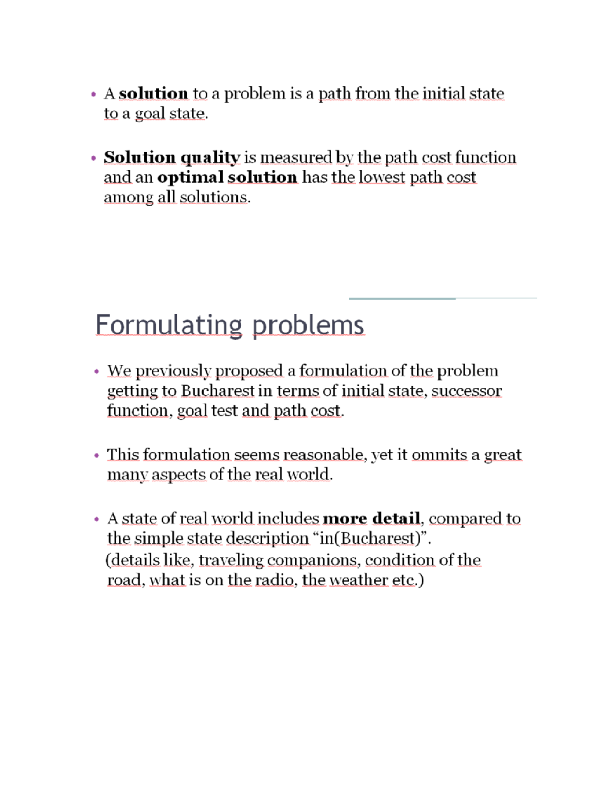 Formulating Problems + Toy Problems, Real World Problems - Artificial ...