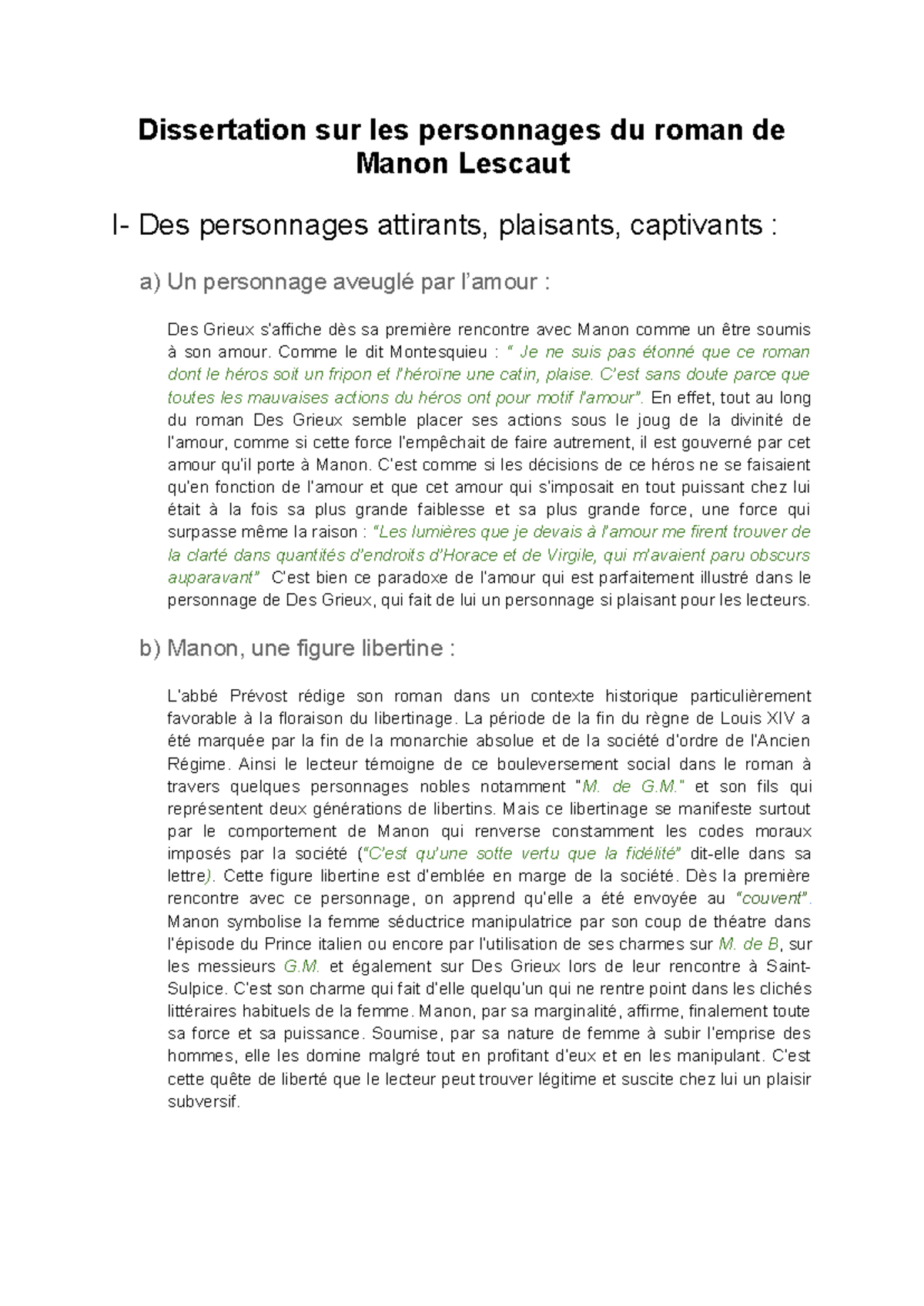 dissertation roman manon lescaut