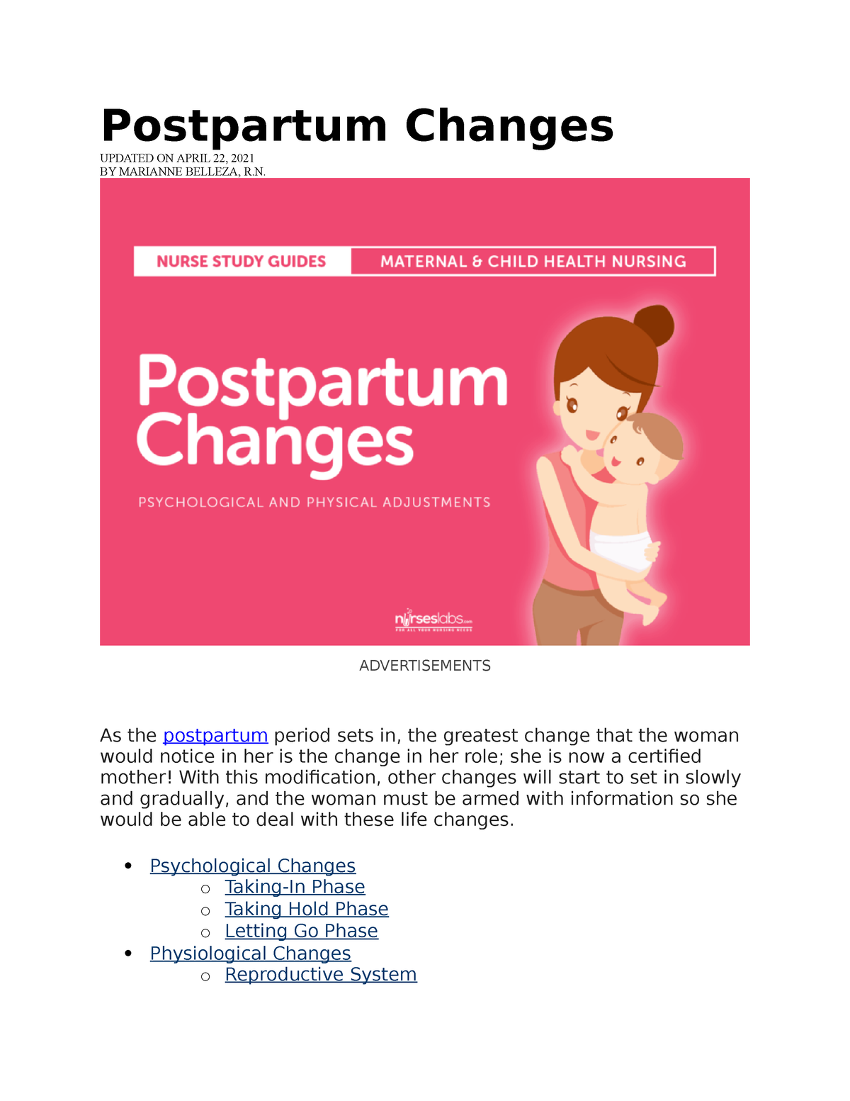 Postpartum Changes - Postpartum Changes UPDATED ON APRIL 22, 2021 BY ...