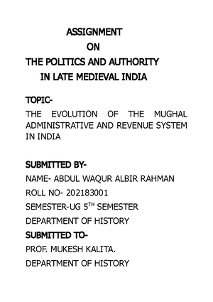 Final assignment - Ideologies of raj - THE ROLE OF THE IDEOLOGY OF THE ...