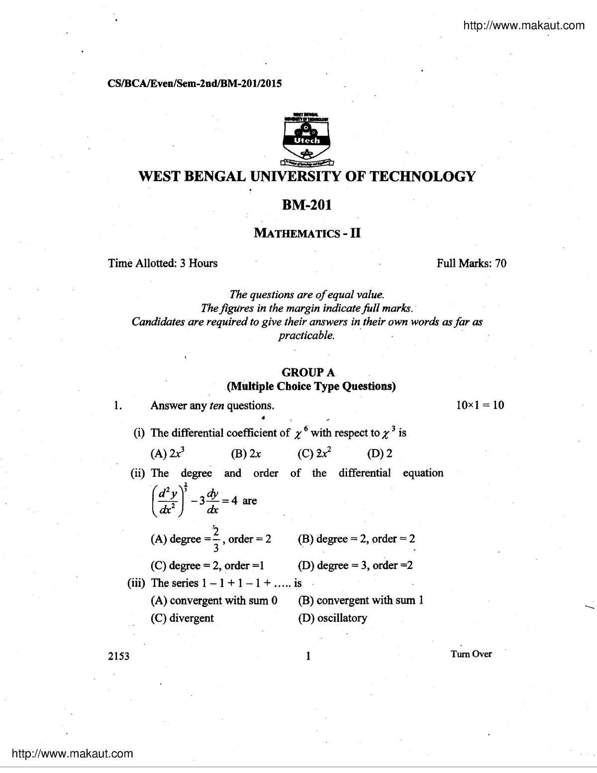 Bca 2 Sem Mathematics Bm 201 2015 - Food Microbiology - Studocu