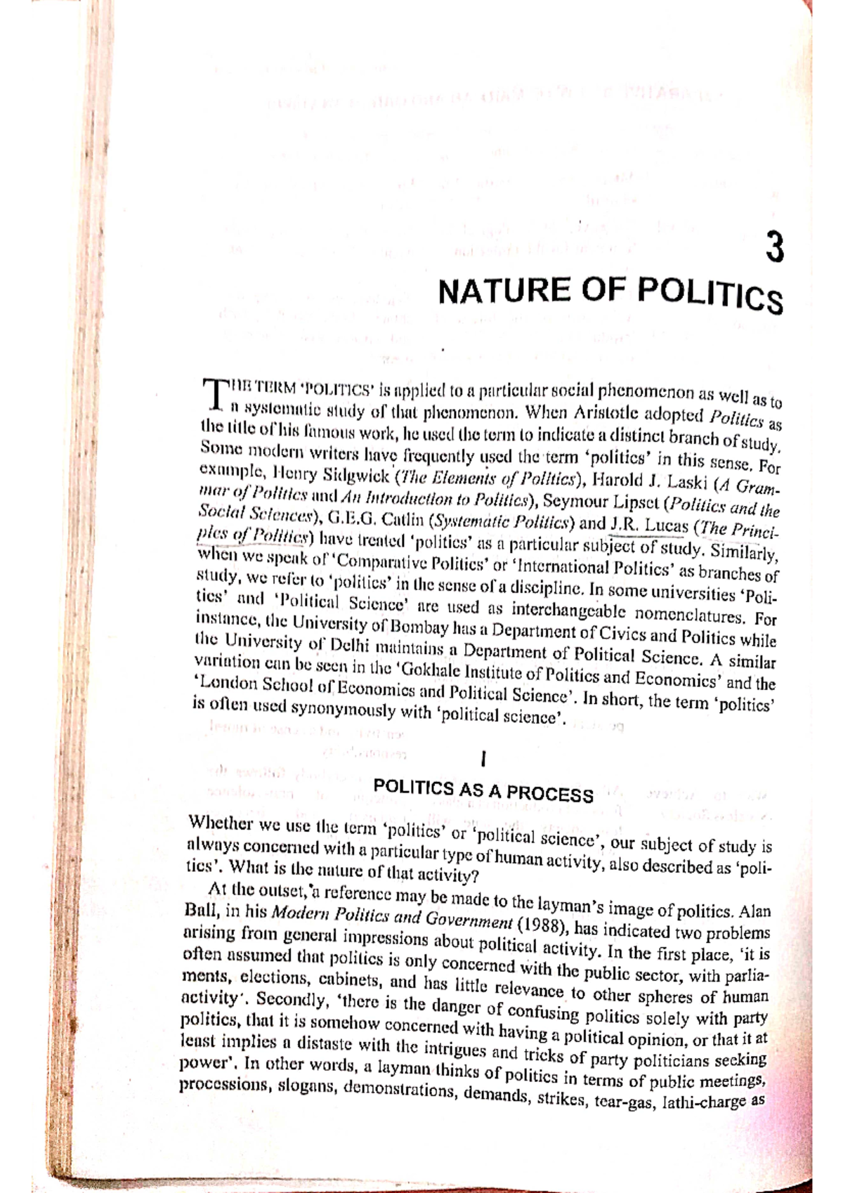 OP Gauba Nature OF Politics - 3 NATURE OF POLITICS T HE TERM is applied ...