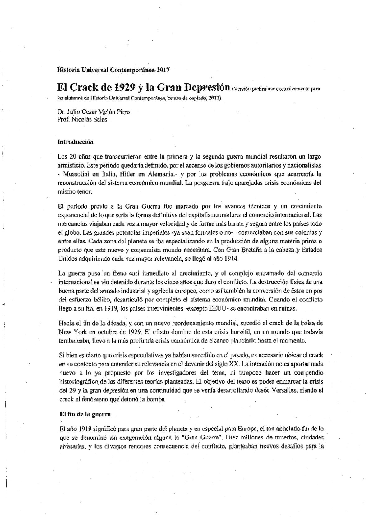 Melon, Salas El crack de 1929 y la gran depresion (13 copias ...