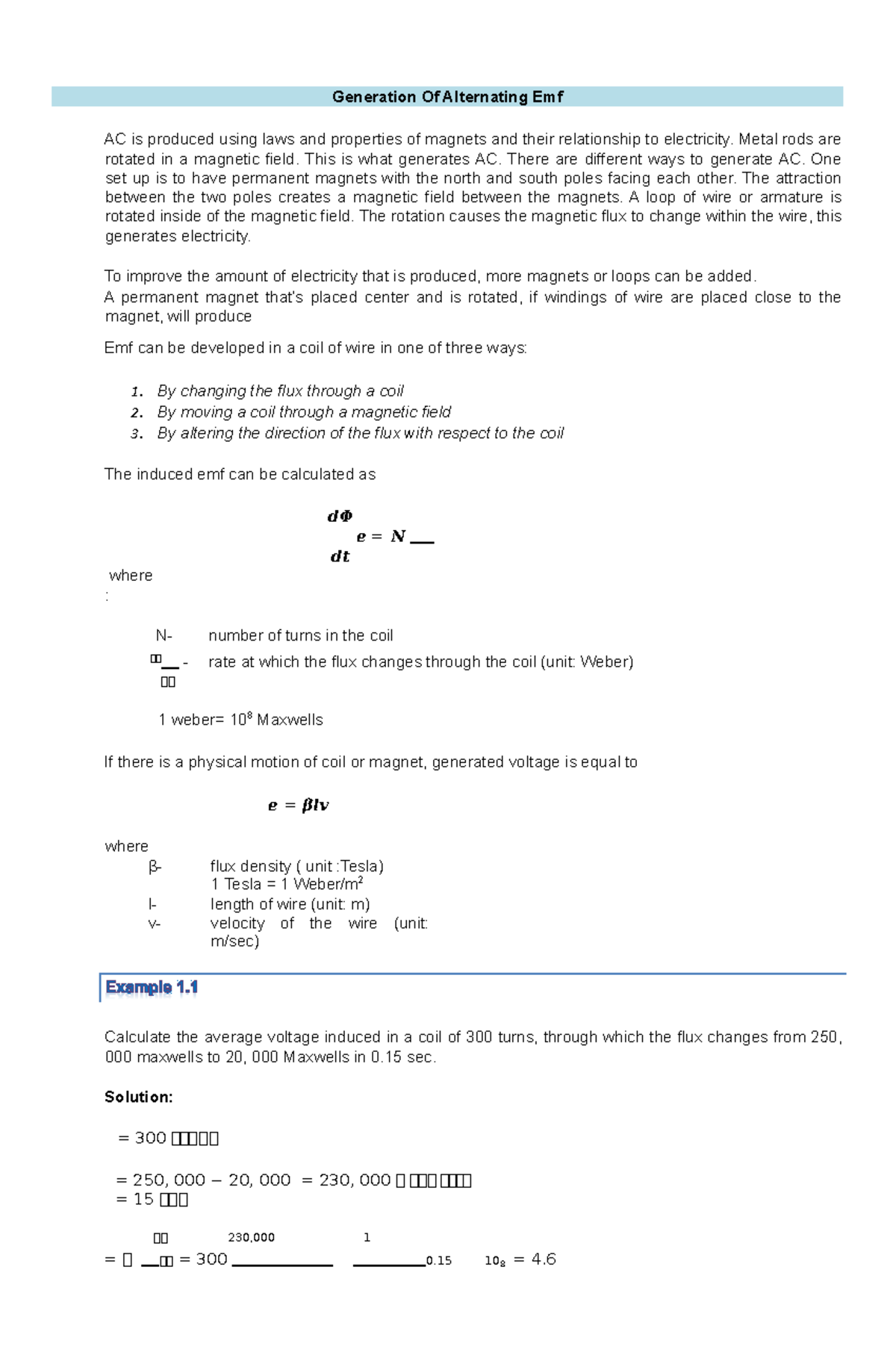 Generation Of Alternating Emf - Metal rods are rotated in a magnetic ...