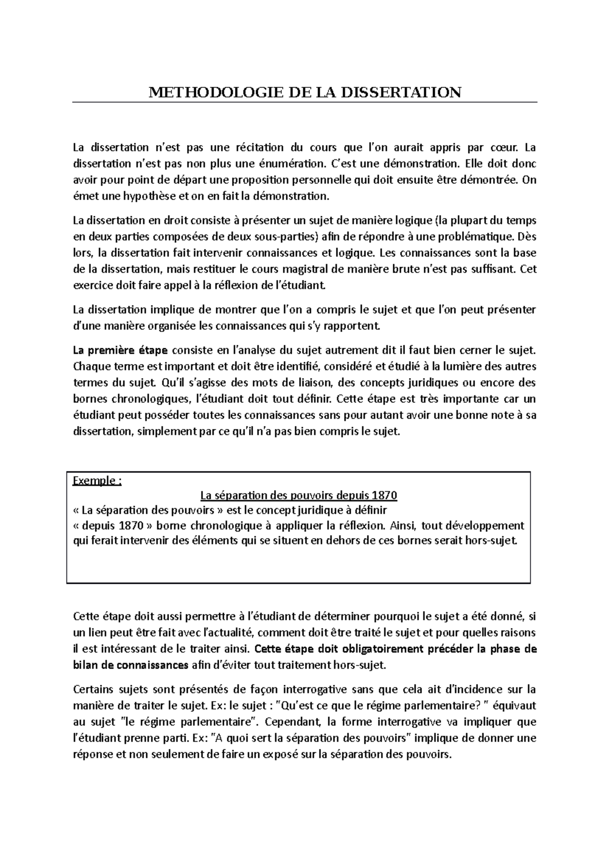 dissertation de type analytique