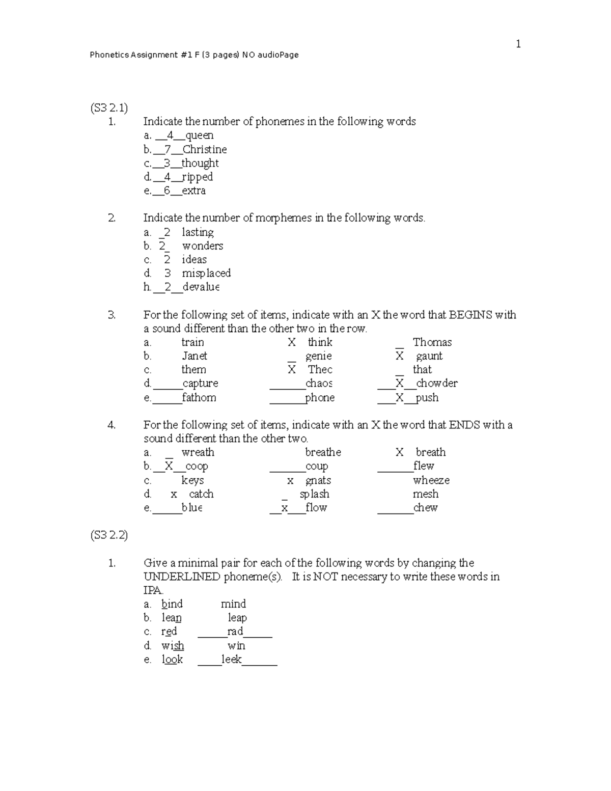 1a 2254 F Assignment 1 No Audio Cdd 2254 Phonetics Studocu