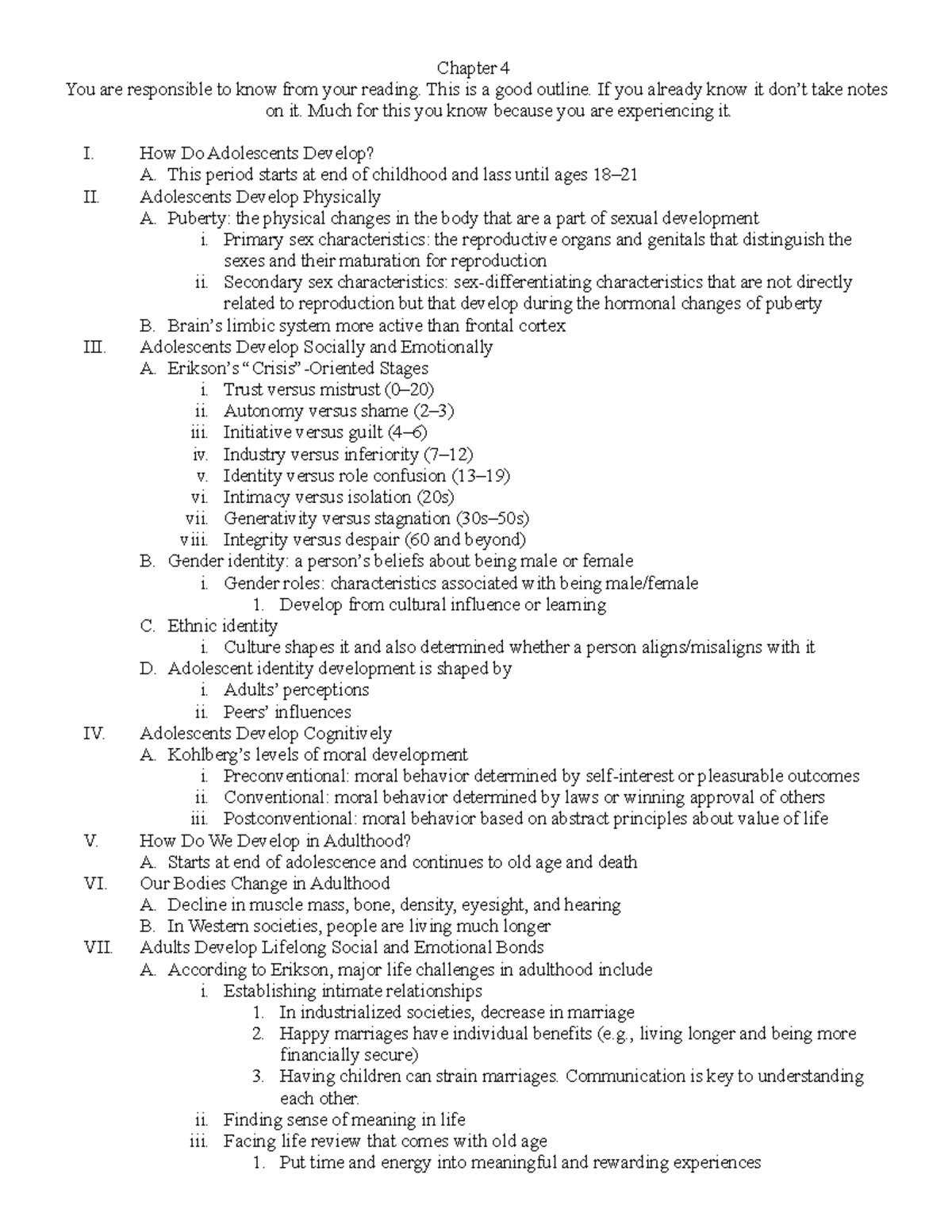 Chapter+4+Outline - Chapter 4 You are responsible to know from your ...