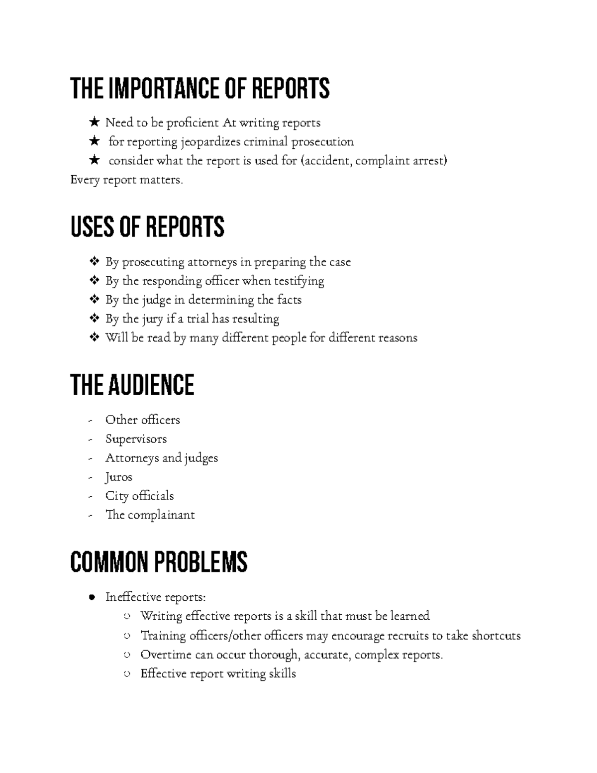 essay about importance of report writing