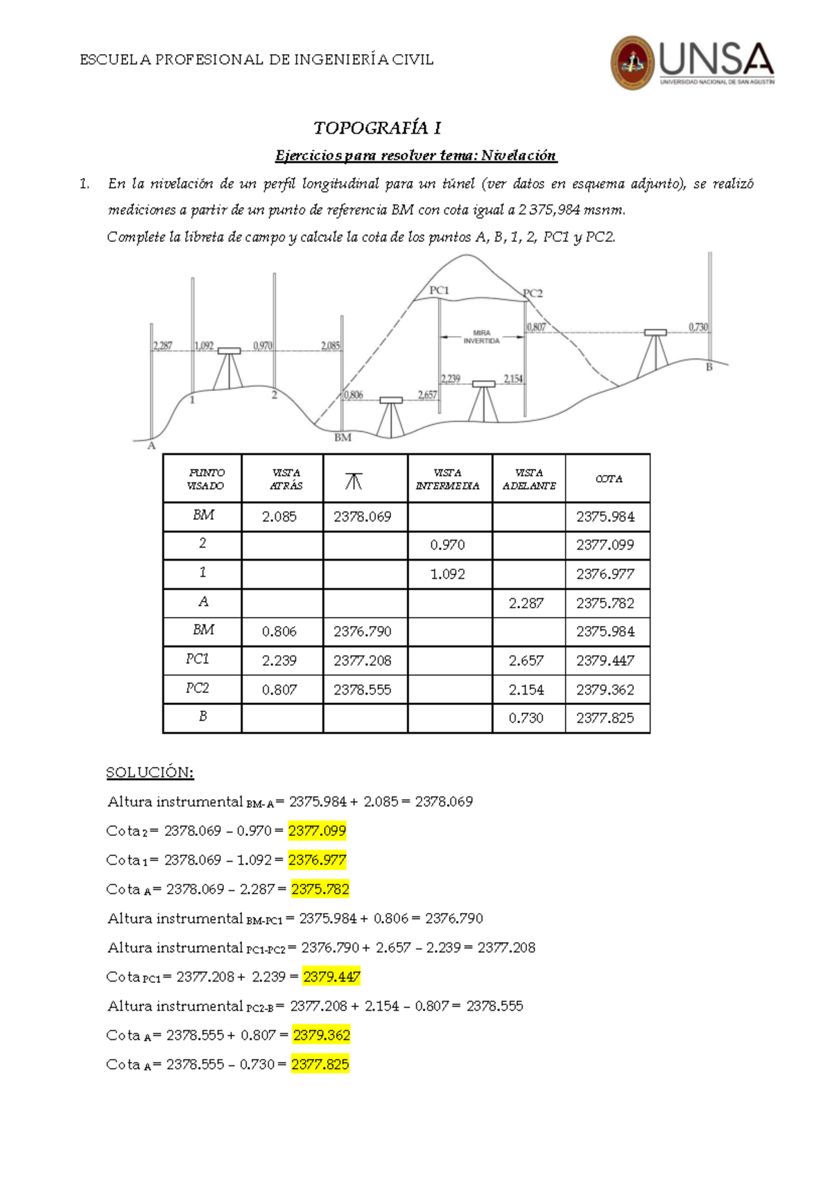 Nivelación corrección - ESCUELA PROFESIONAL DE INGENIERÍA CIVIL ...