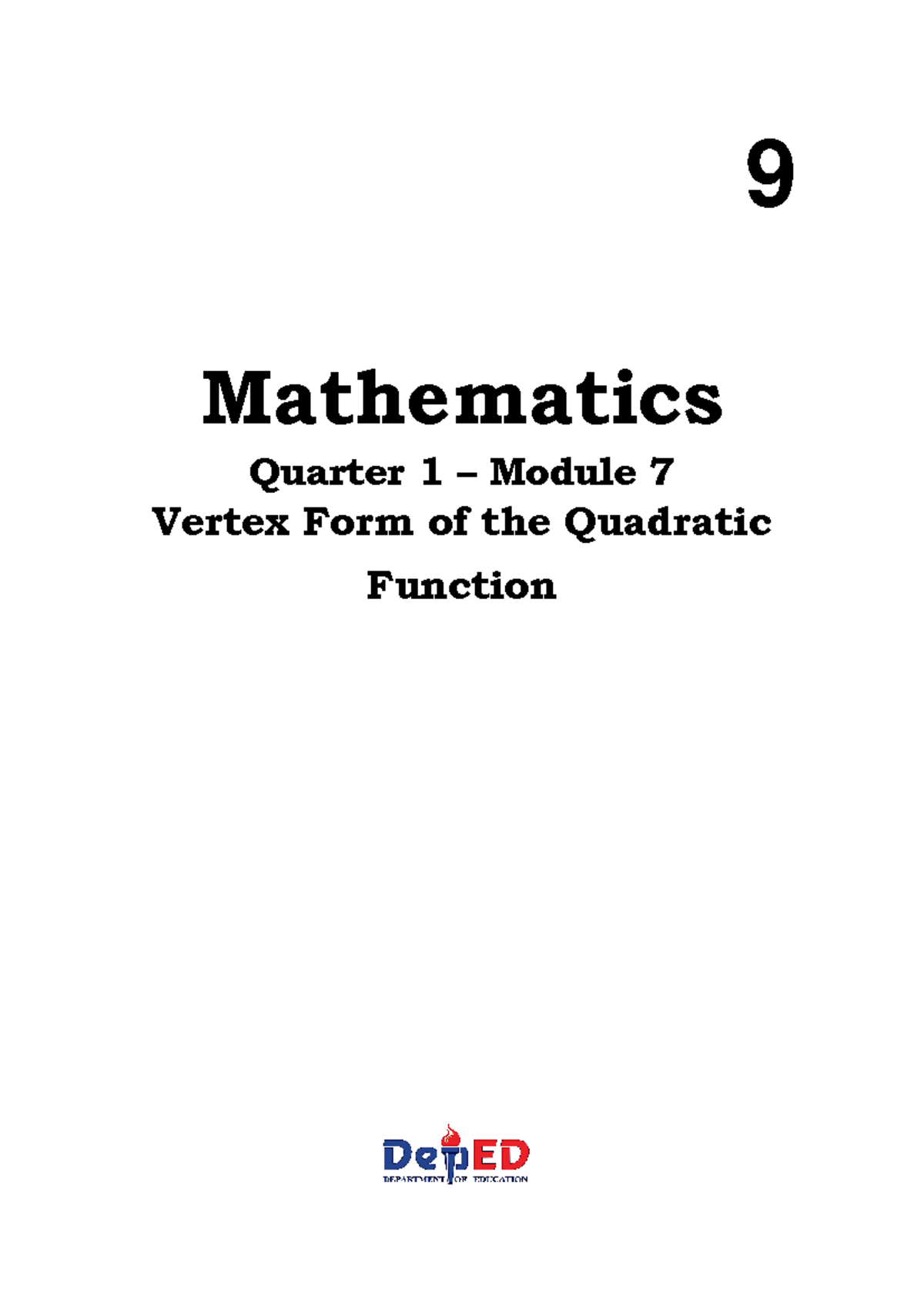 M7 Q1 MATH - Mathematics Notes Quarter 1 Module 7 - Mathematics Quarter ...