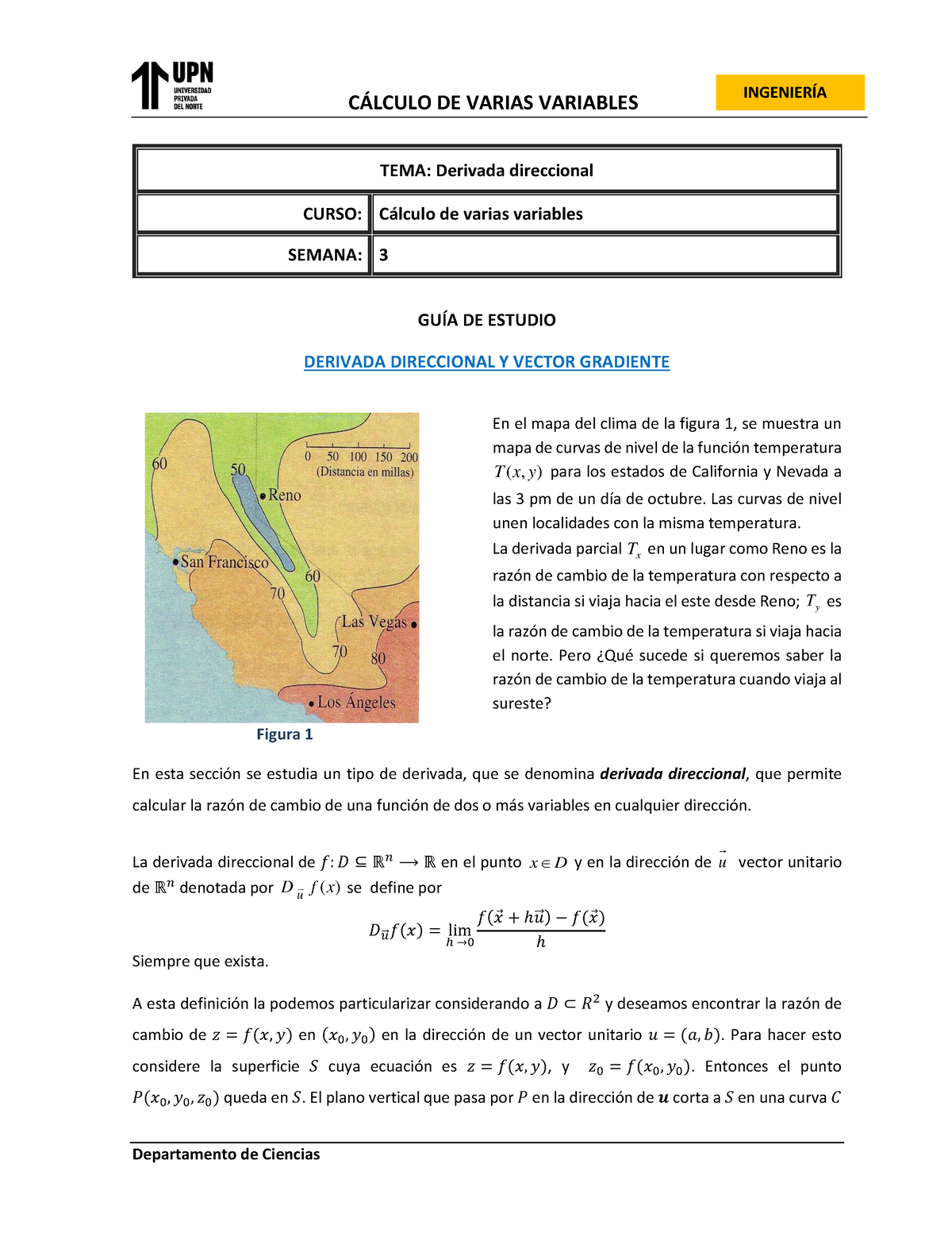 Taller De Teoria Semana 03 - C¡LCULO DE VARIAS VARIABLES TEMA: Derivada ...