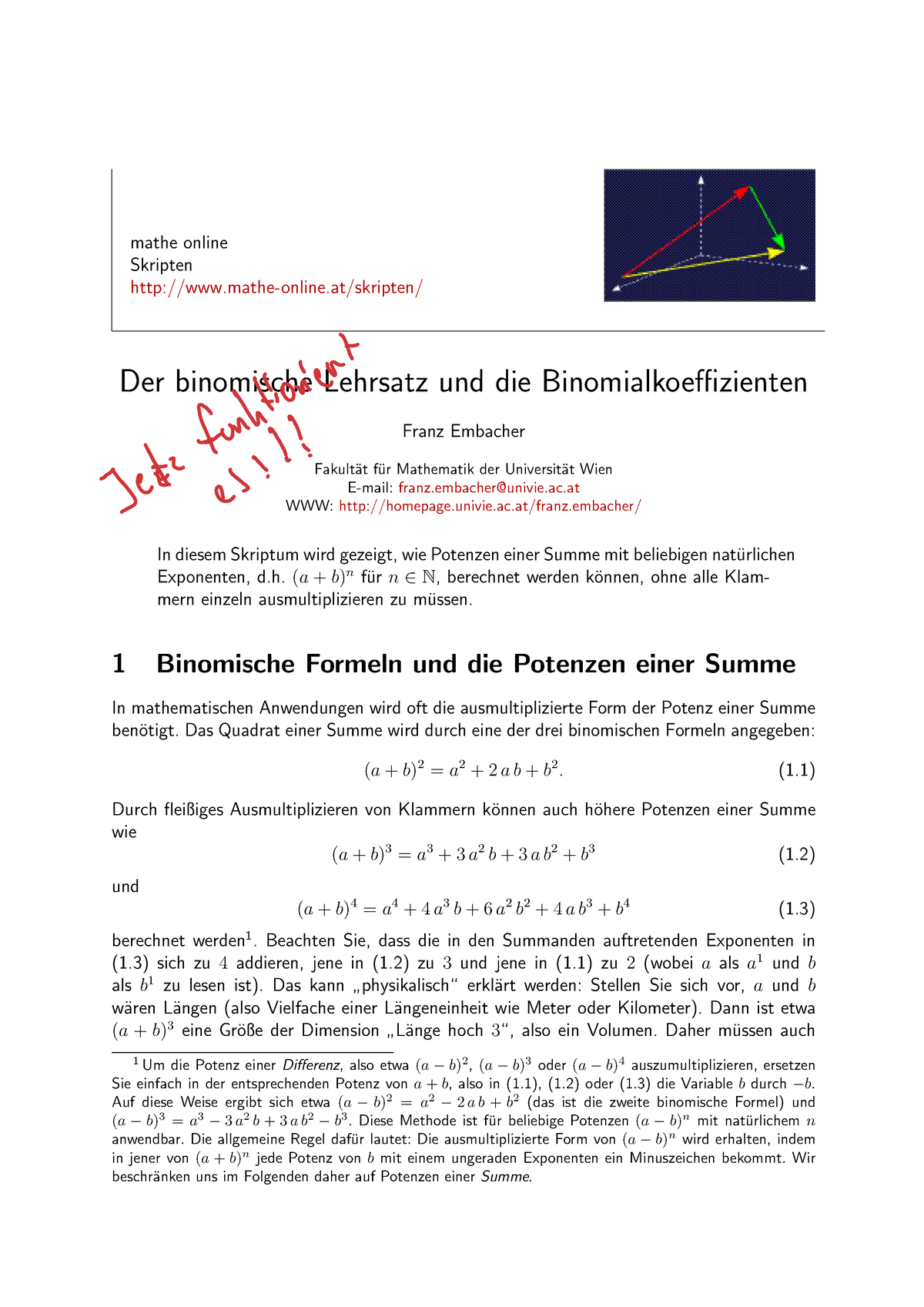 Variable Binomischer Lehrsatz Binomialkoeffizienten - Mathe Online ...